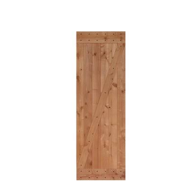 Unfinished Wood Paneled Barn Door E596142