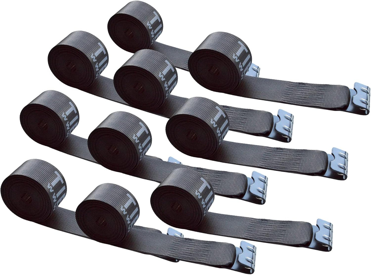 Blue 8 Pack Heavy Duty Tie Down Straps with Flat Hooks F288096