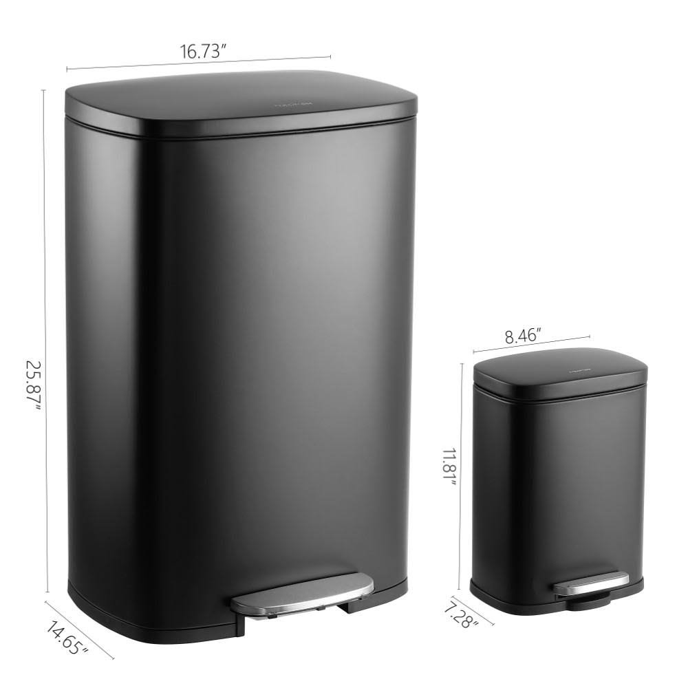 13-Gallon Stainless Steel Trash Can with Soft-Close Lid E7651