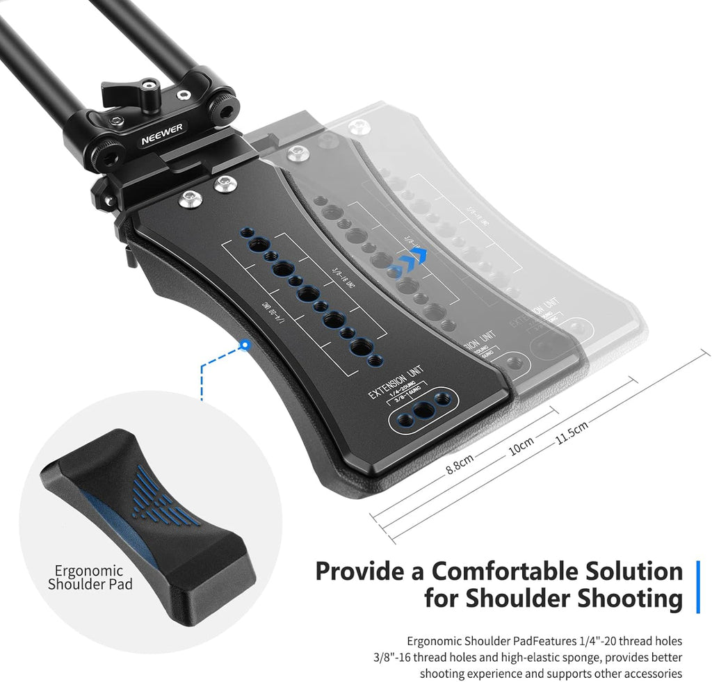 Aluminum Alloy Camera Shoulder Rig with 15mm Rod P61188