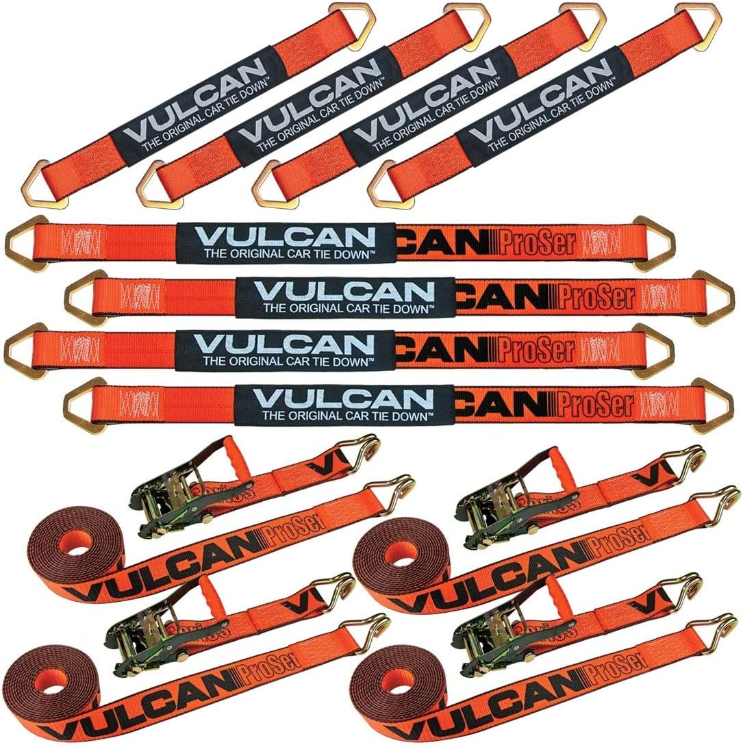 Axle Strap Tie Down Kit with Wire Hook Ratchet Straps I636926