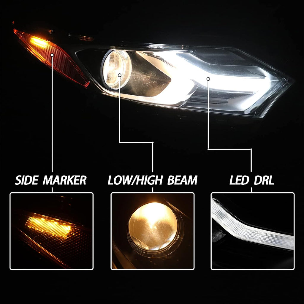 Halogen Headlights Assembly with LED DRL Side Marker Passenger Side A812466