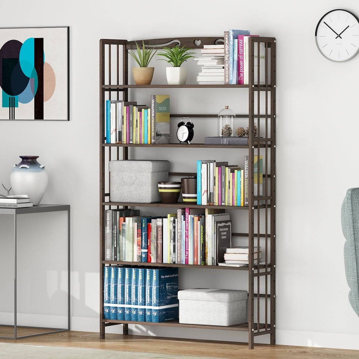 5 Shelf Solid Wood Bookshelf M6264