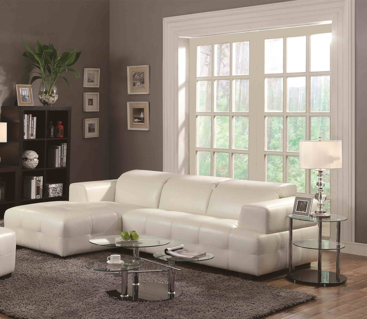 White Contemporary Sectional Sofa S45006