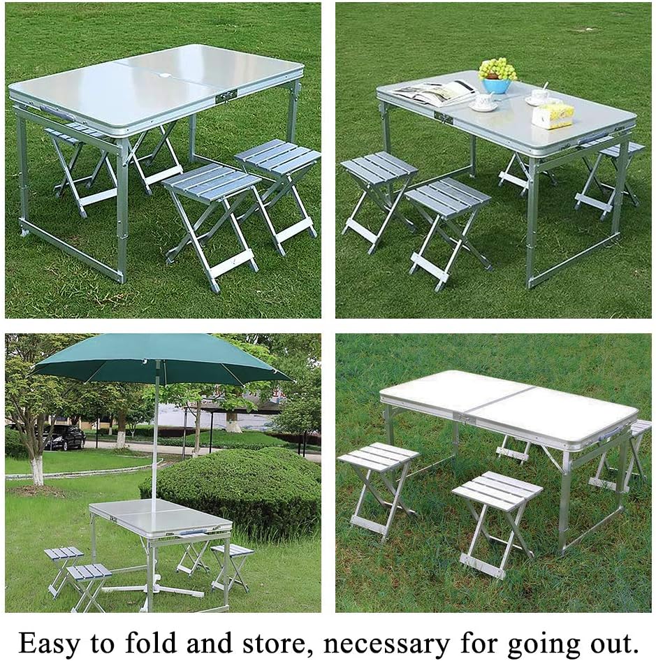 Folding Picnic Table with 4 Stools E962169