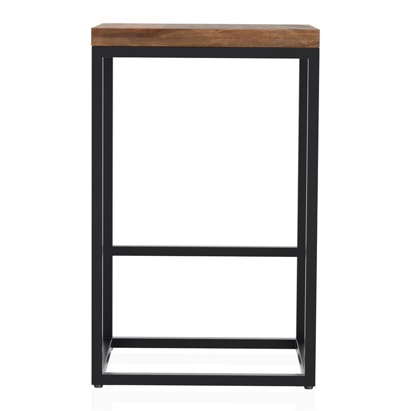 Golden Brown Wood Barstool Set of 2 A12560