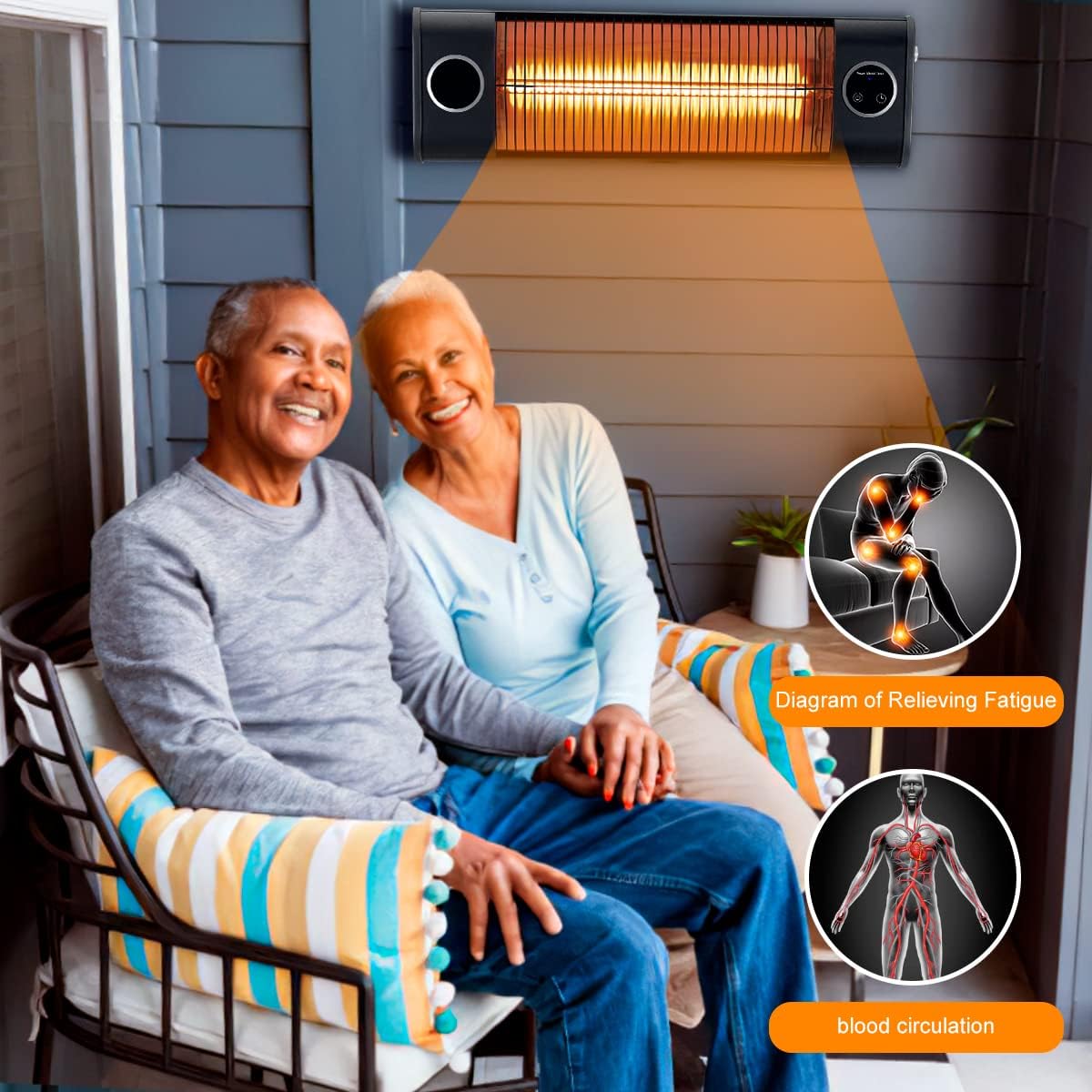 Electric Wall Mounted Patio Heater with Remote Control E84214
