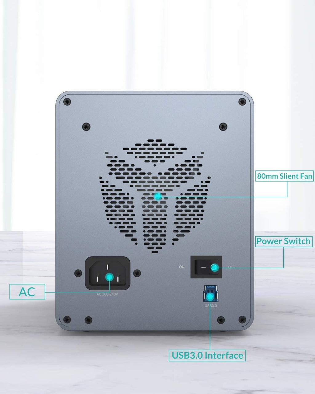 4 Bay Aluminum Alloy 2.5/3.5 Hard Drive Enclosure Q285617