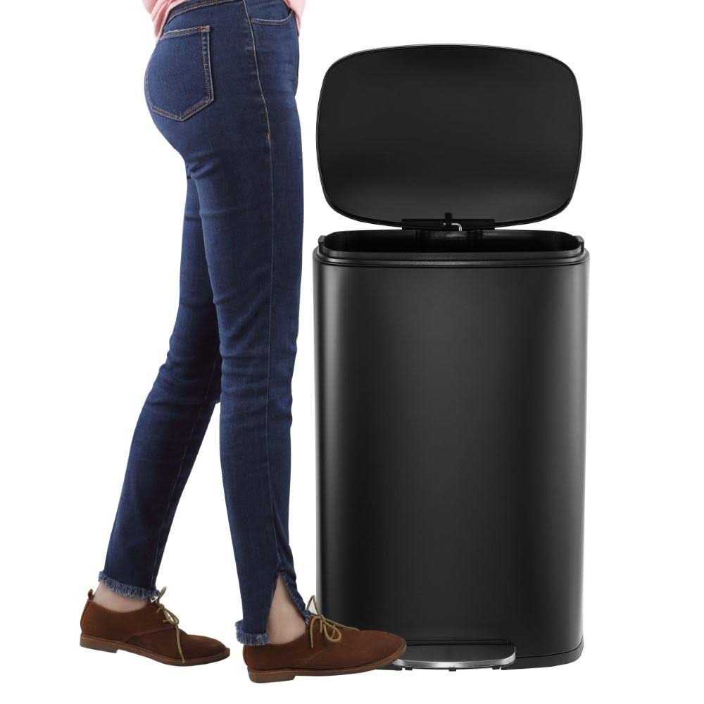 13-Gallon Stainless Steel Trash Can with Soft-Close Lid E7651
