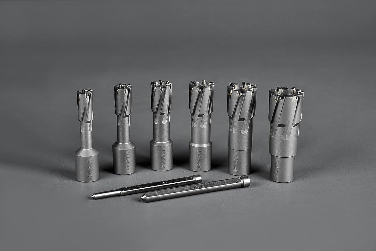 Carbide Annular Cutter Set 8pcs 3/4 Inch Weldon Shank T255886