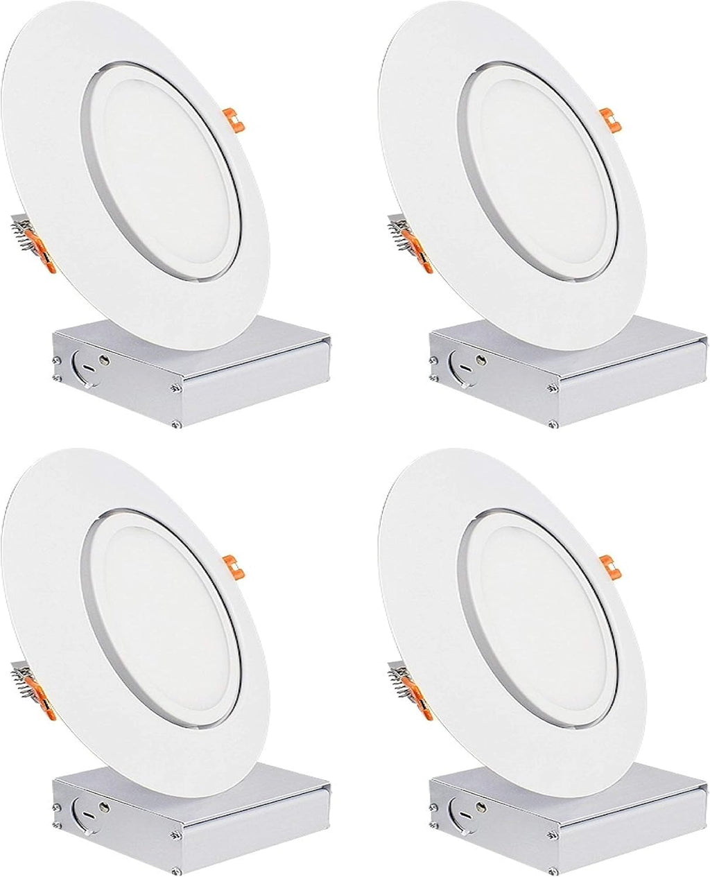 Black Trim 12W Ultra-Thin Canless Recessed Gimbal Downlight 4 Pack X24527
