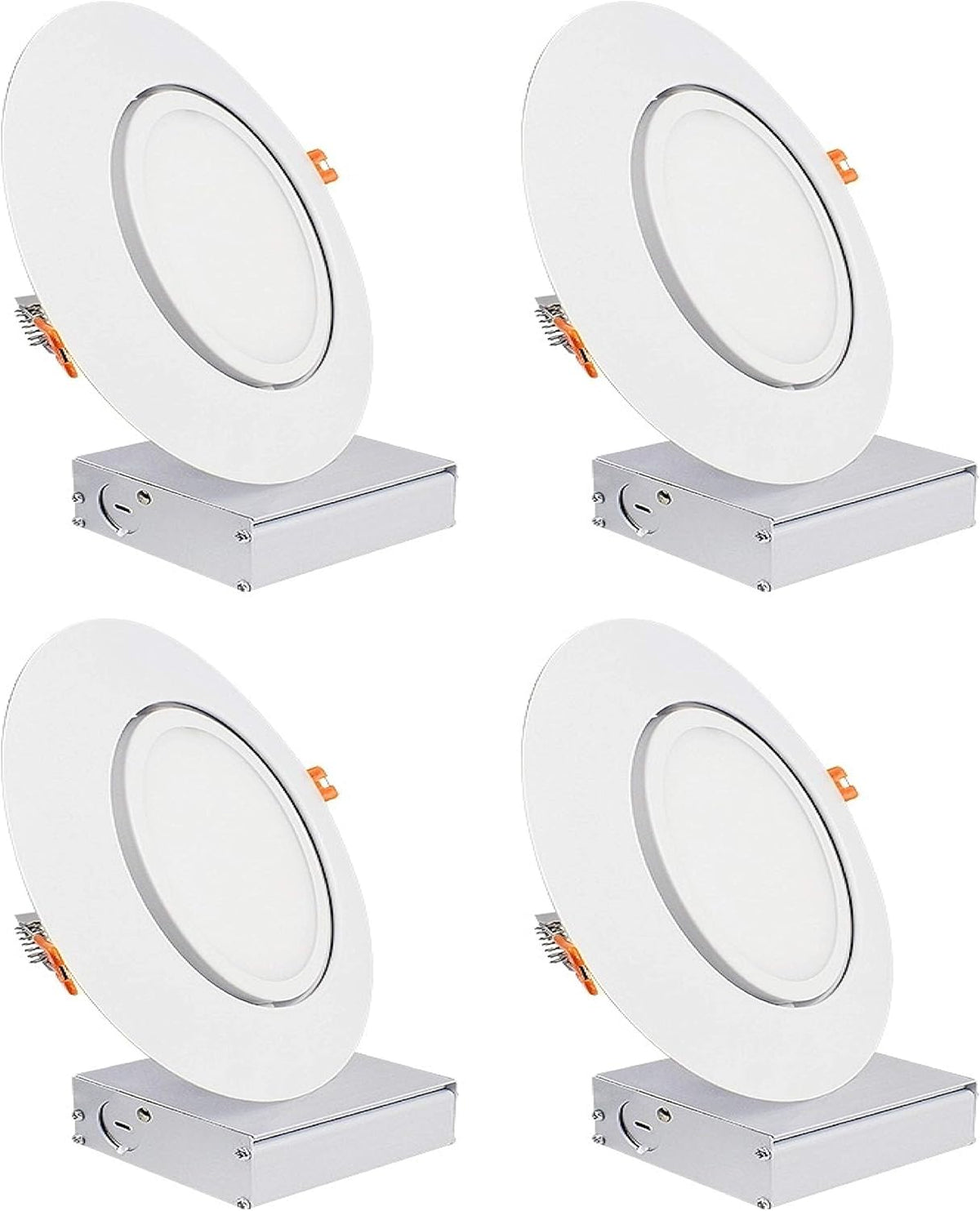 Black Trim 12W Ultra-Thin Canless Recessed Gimbal Downlight 4 Pack X24527