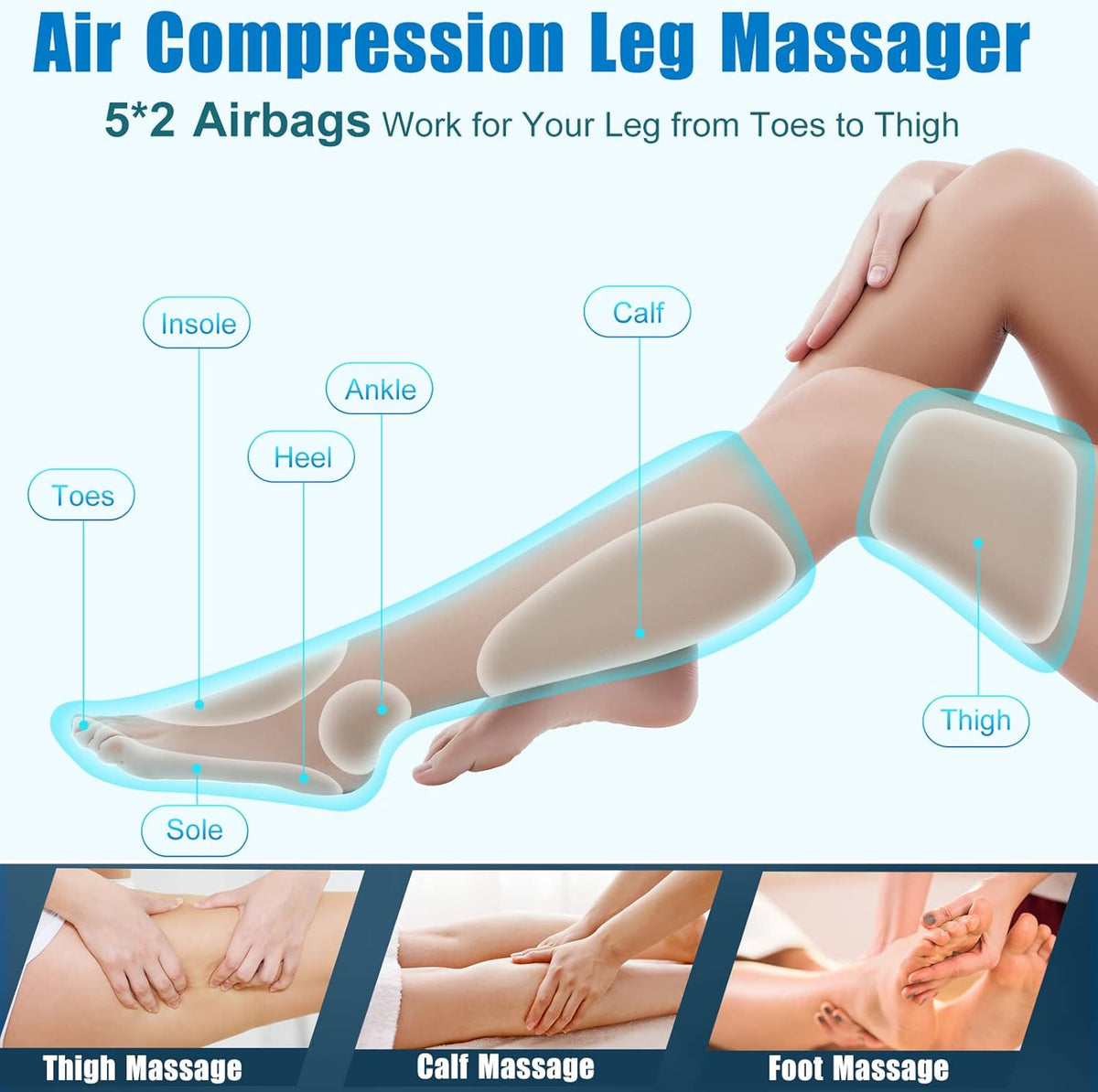 Air Compression Leg Massager with Heat J8413