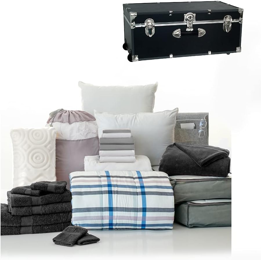 Twin XL Blue and Navy Bedding Bath Set P9370