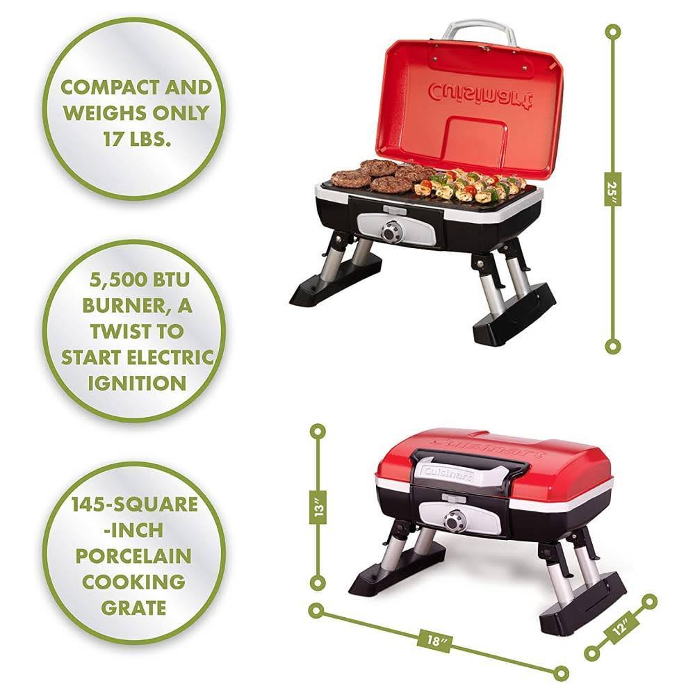 Portable Tabletop Gas Grill Red R704