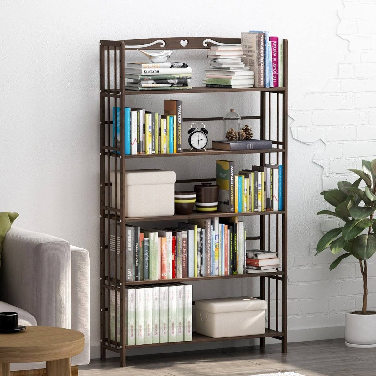 5 Shelf Solid Wood Bookshelf M6264