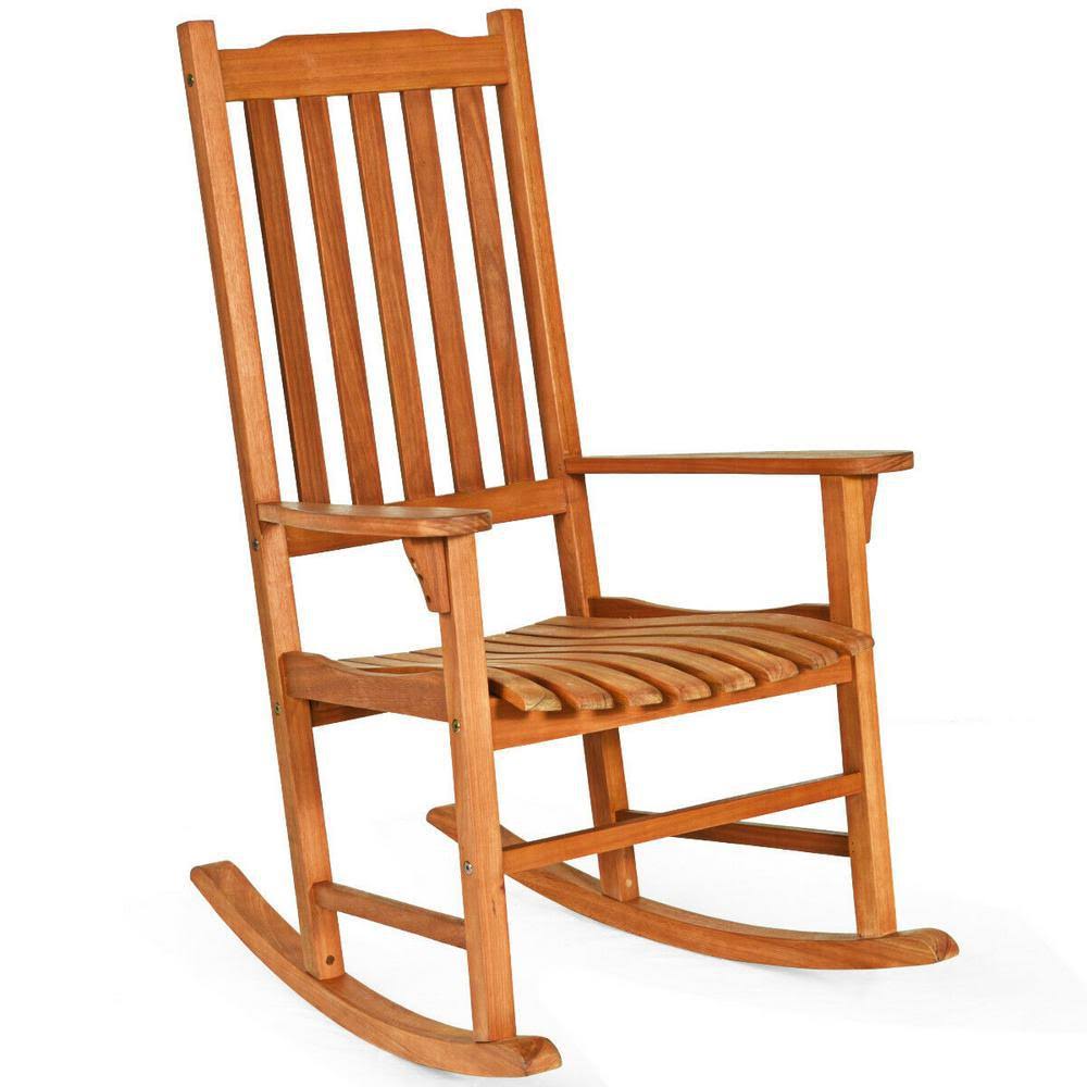 Natural Eucalyptus Wood Outdoor Rocking Chair G975447