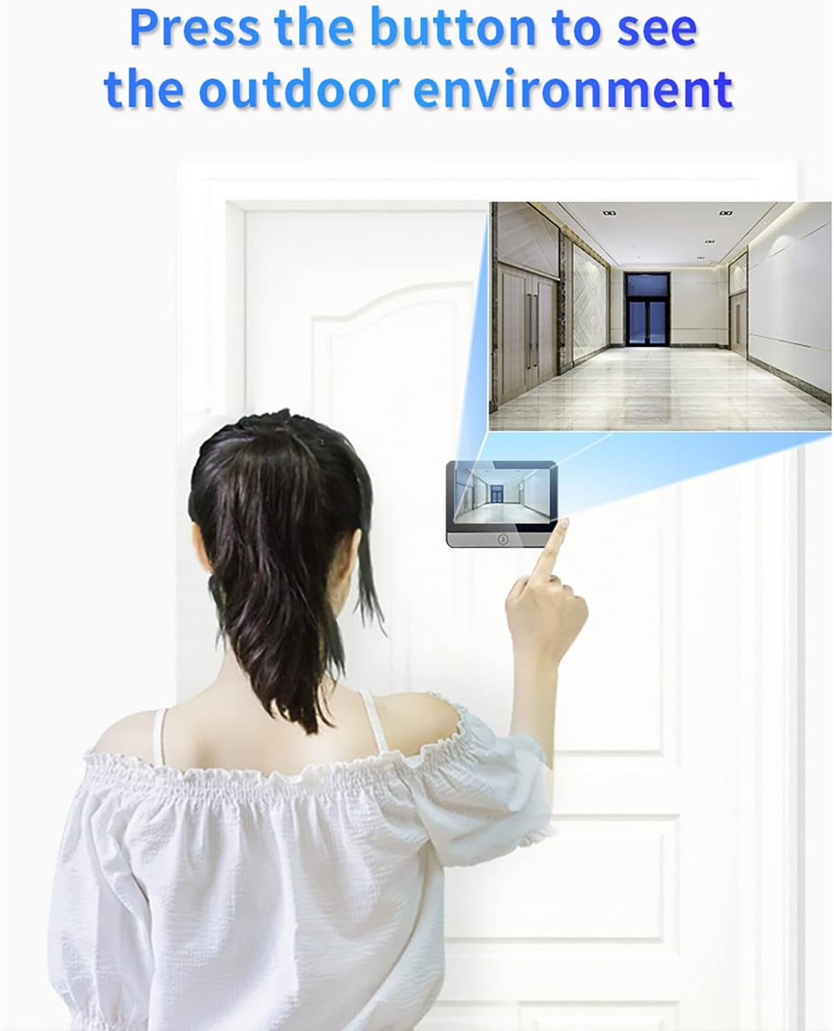 Digital Peephole Door Viewer WiFi Doorbell Camera 1080P Video Intercom 4.3 inch Monitor P2410