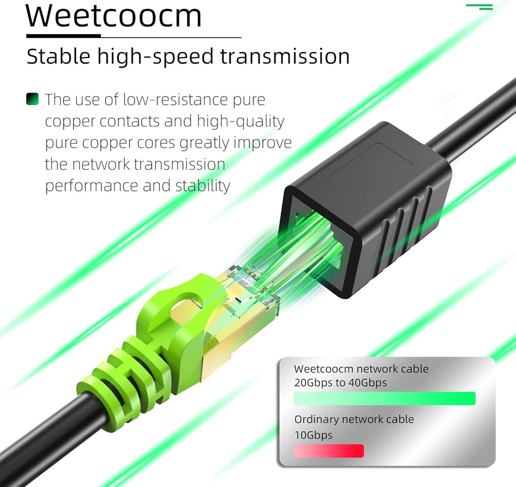Ethernet Extension Cable 25ft Cat6a Shielded RJ45 Male to Female H349952