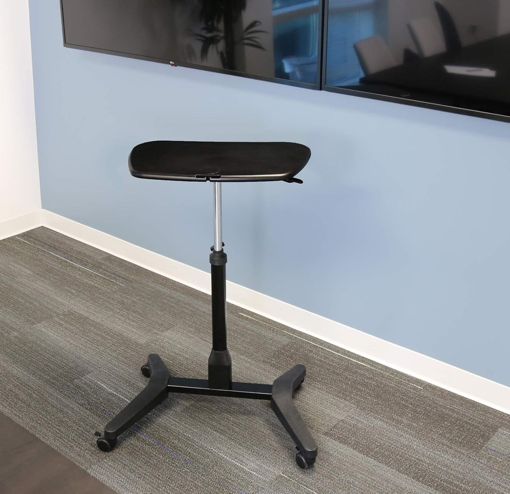 Mobile Podium with Pull Out Mouse Pad & Cup Holder, Black H12309