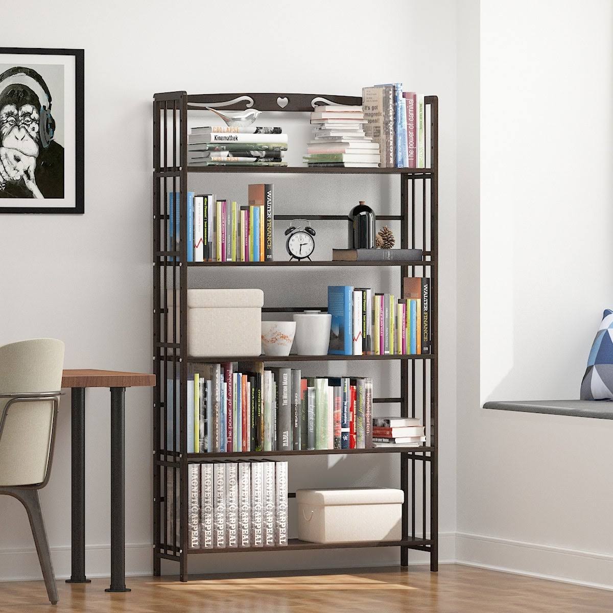 5 Shelf Solid Wood Bookshelf M6264