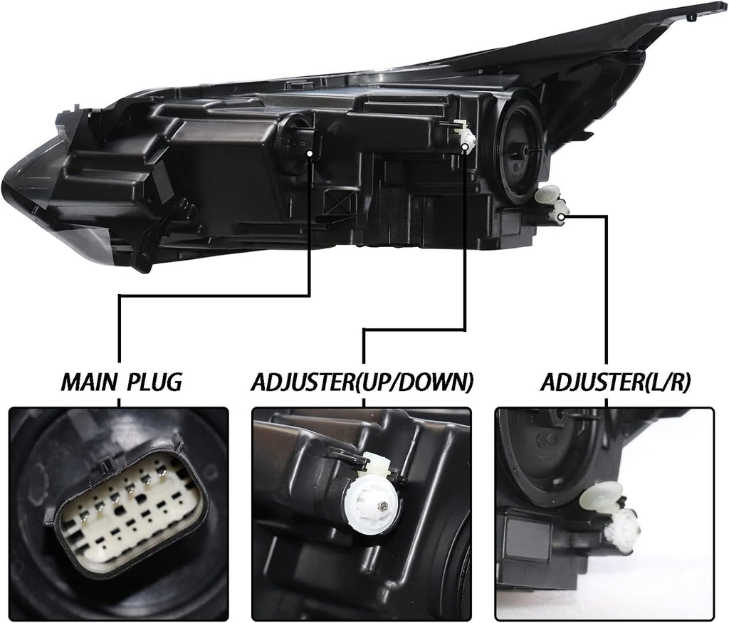 Halogen Headlights Assembly with LED DRL Side Marker Passenger Side A812466