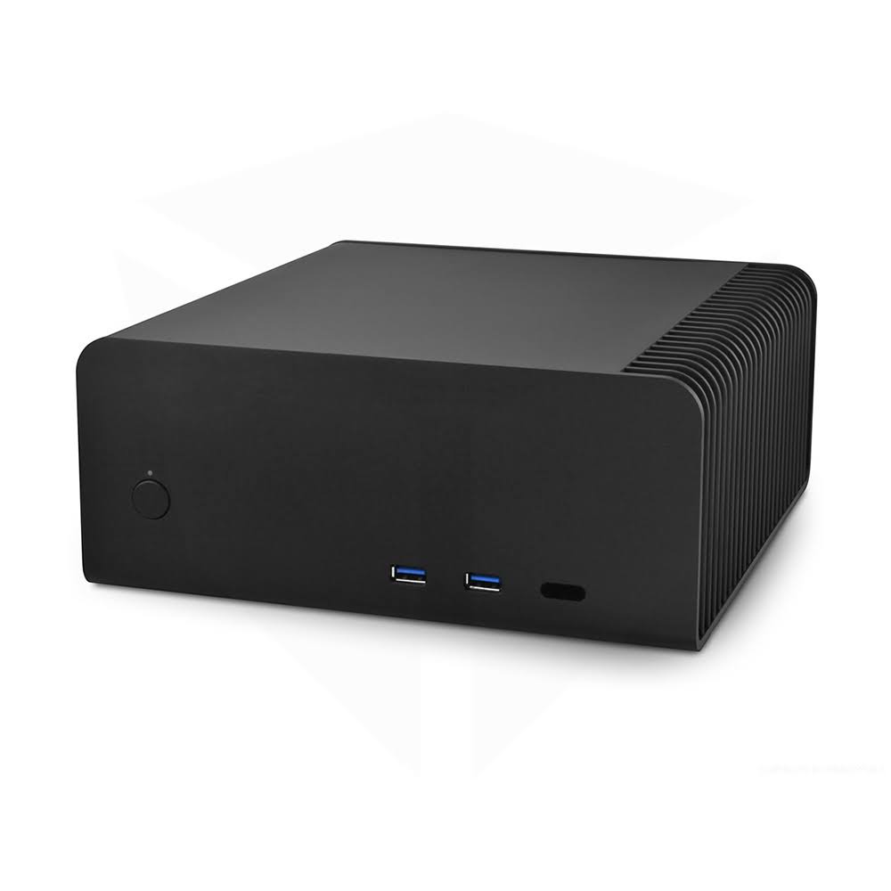 Black Fanless Aluminium ITX Chassis B202