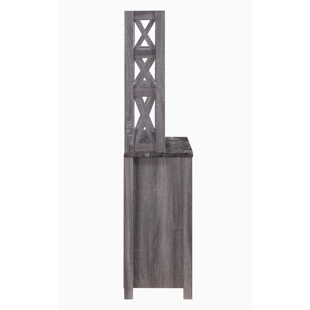 Rustic Grey Multi Shelf Microwave Cabinet Y8463