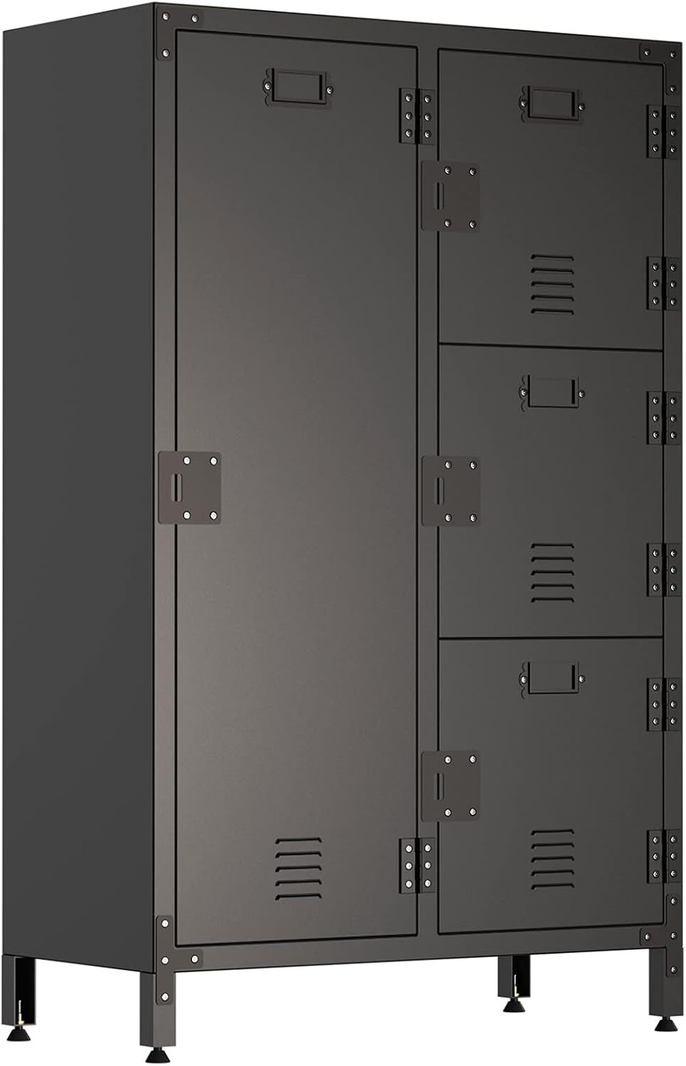 Black 4 Door Steel Storage Cabinet with Shelves U363741