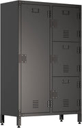 Black 4 Door Steel Storage Cabinet with Shelves U363741
