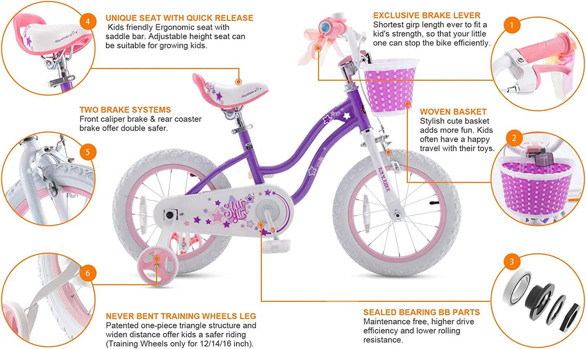 Blue 12 In Kids Bike with Basket Training Wheels A531