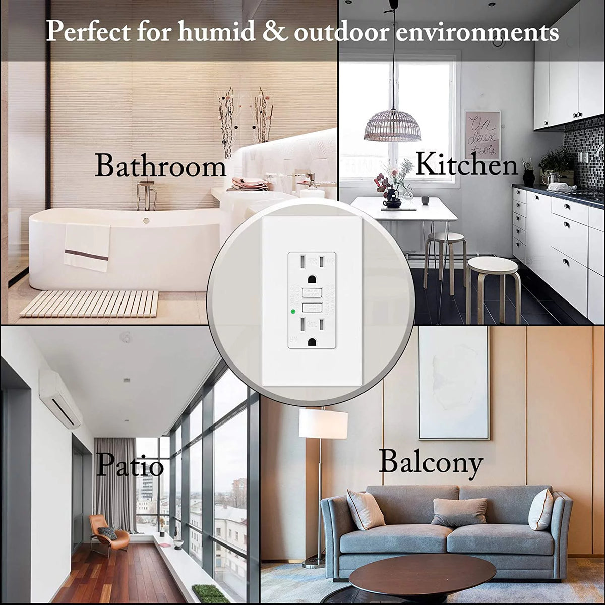 20 Amp GFCI Outlet, 5PK Tamper Resistant Weather Resistant with LED Indicator, White X5811