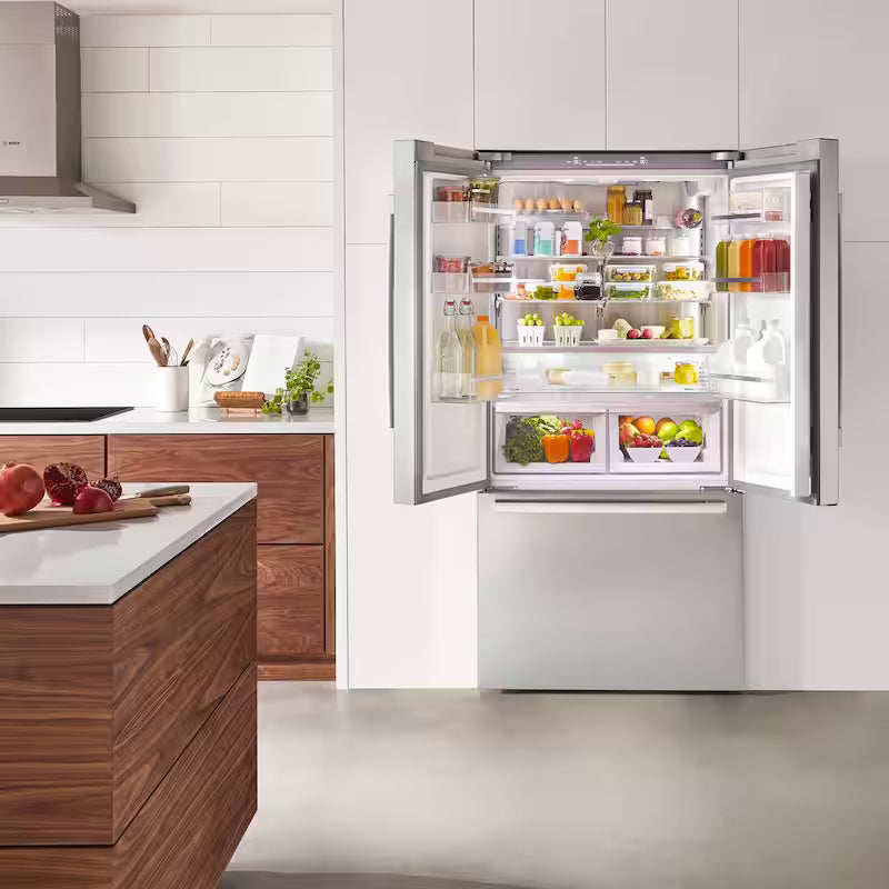 36 in. 21 cu ft Smart Counter Depth French Door Bottom Freezer Refrigerator in Stainless Steel C437