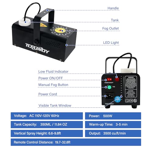 500W Fog Machine with 9 LED Lights T1899