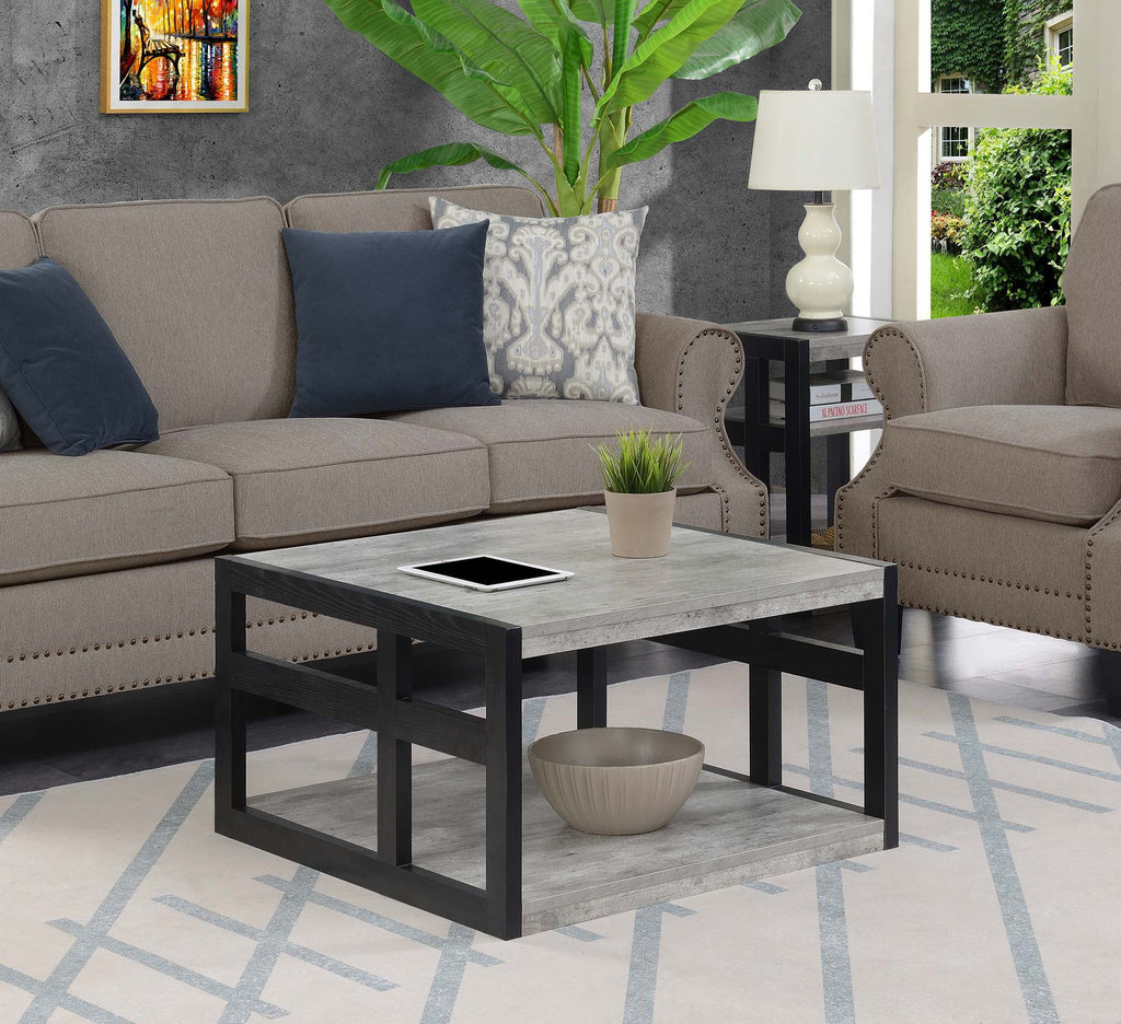 Square Coffee Table with Shelf U646832