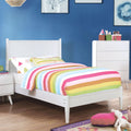 White Twin Size Solid Wood Platform Bed B2175