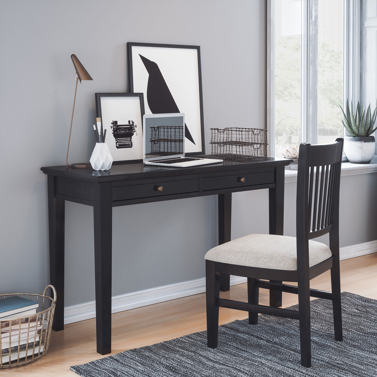 48" Two Drawer USB Charging Desk A93724