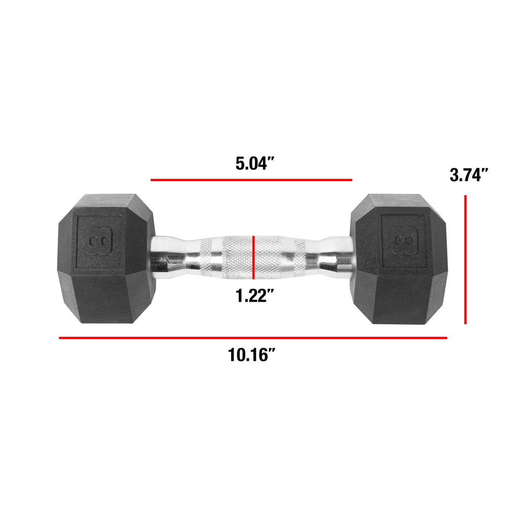 15lb Coated Rubber Hex Dumbbell Pair B397