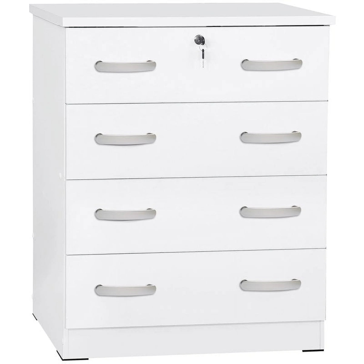 White Queen Captains Bed and 4-Drawer Dresser Set R307