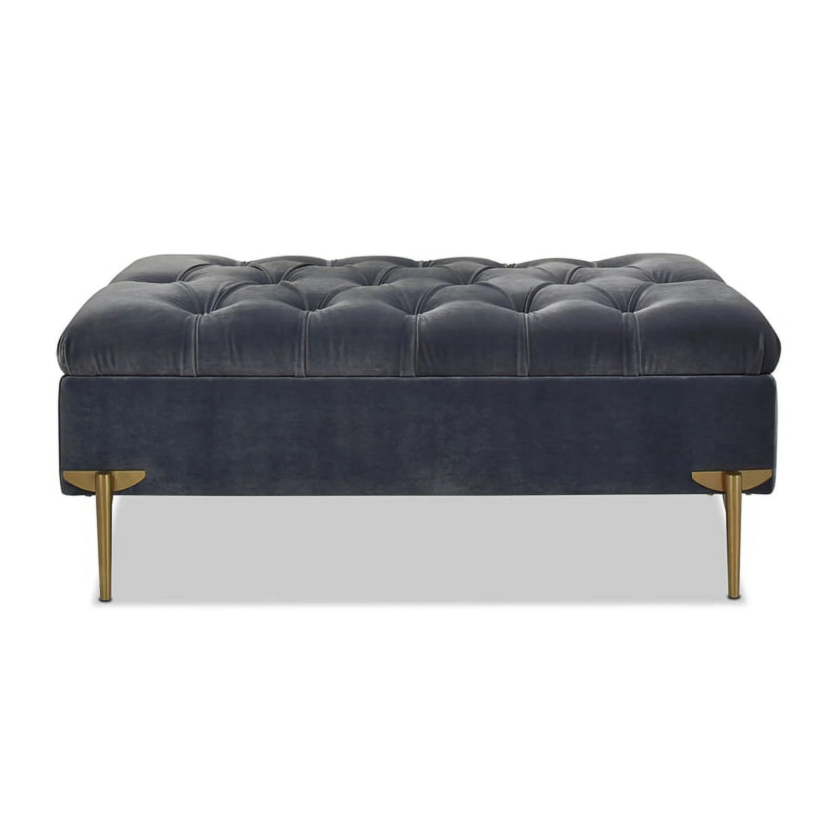 Upholstered Storage Bench Ottoman Steel Gray W2264