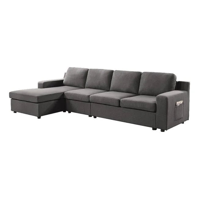 Gray L Shape Sectional Sofa with Left Arm Chaise M994958