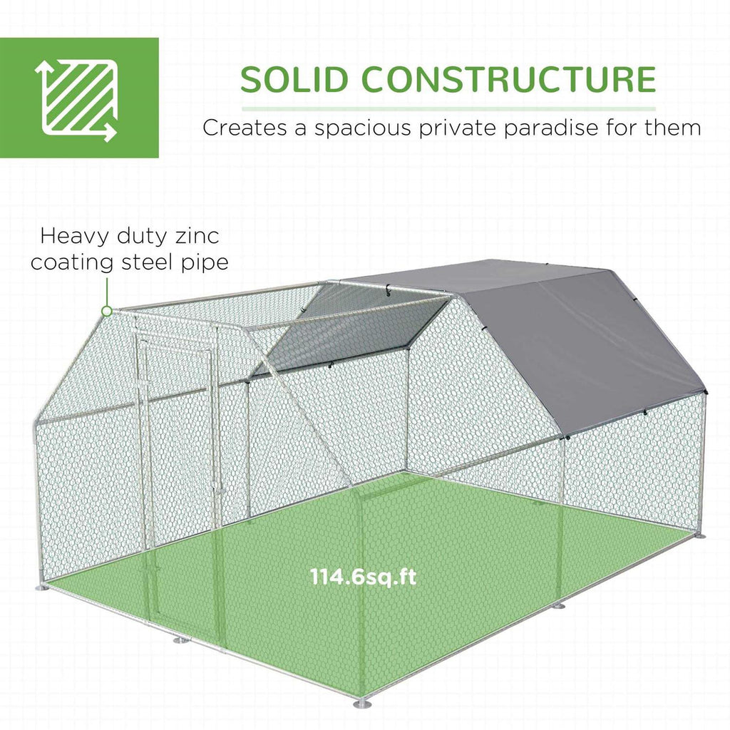 Galvanized Metal Chicken Coop with Cover E188
