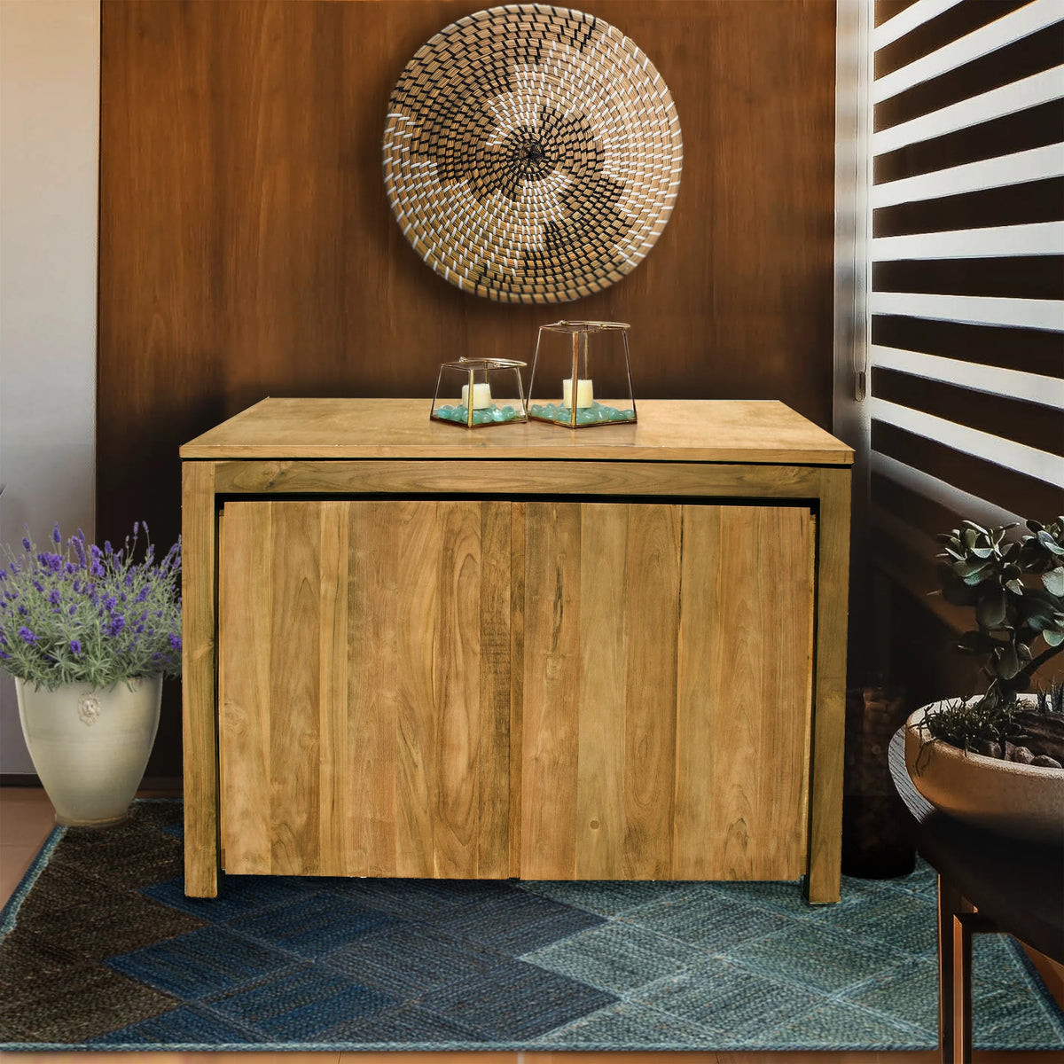 Recycled Teak Wood Buffet with 2 Doors C94737