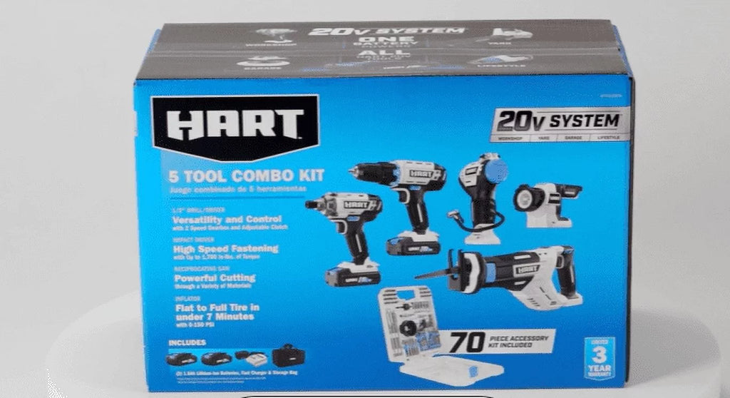 20-Volt 5-Tool Battery-Powered Combo Kit with 70-Piece Accessory Set Z240