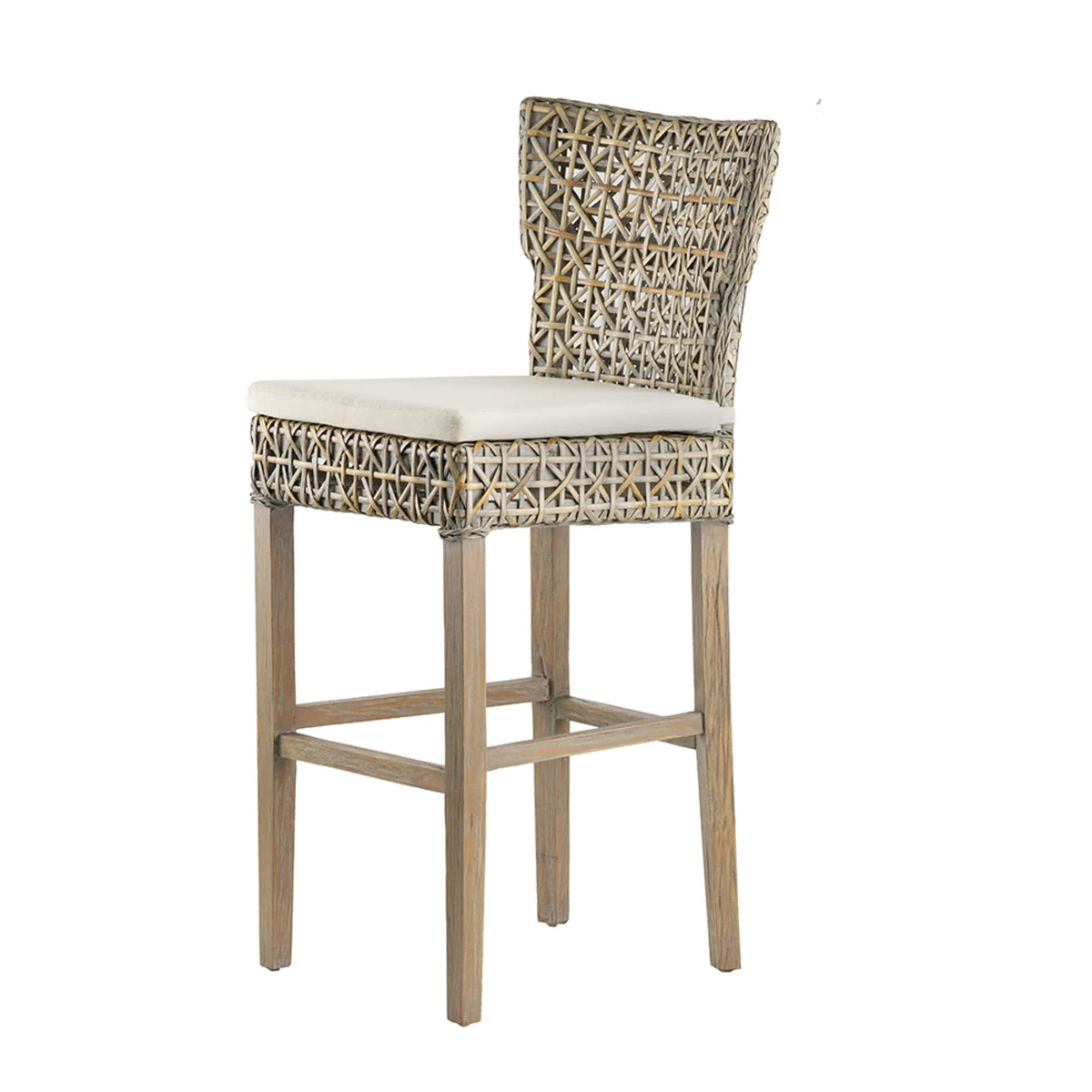 Gray Woven Padded Seat Bar Chair I40414