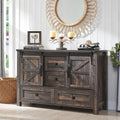 White 4 Drawer Dresser with Barn Door K6496