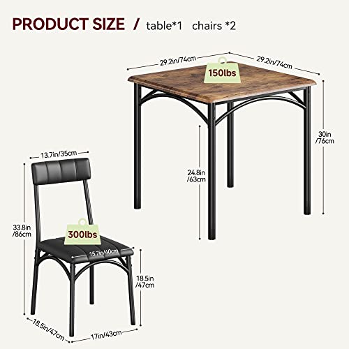 Rustic Brown 3 Piece Dining Table Set P313732