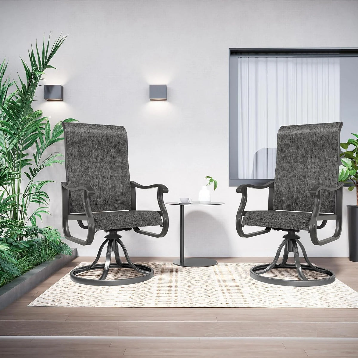 Set of 2 Swivel Outdoor Dining Chairs S331952