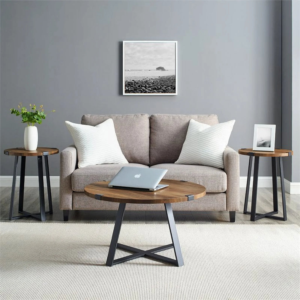 3-Piece Metal Wrap Coffee and End Table Set G90328