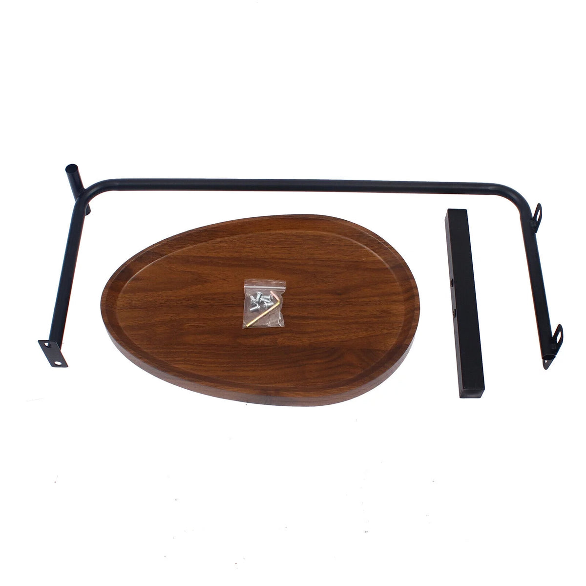 C-shaped Coffee Laptop Table Metal Walnut Wood K304